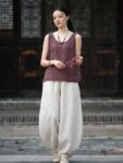 Sleeveless mandarin Vest Retro Linen Tank Top7.jpg