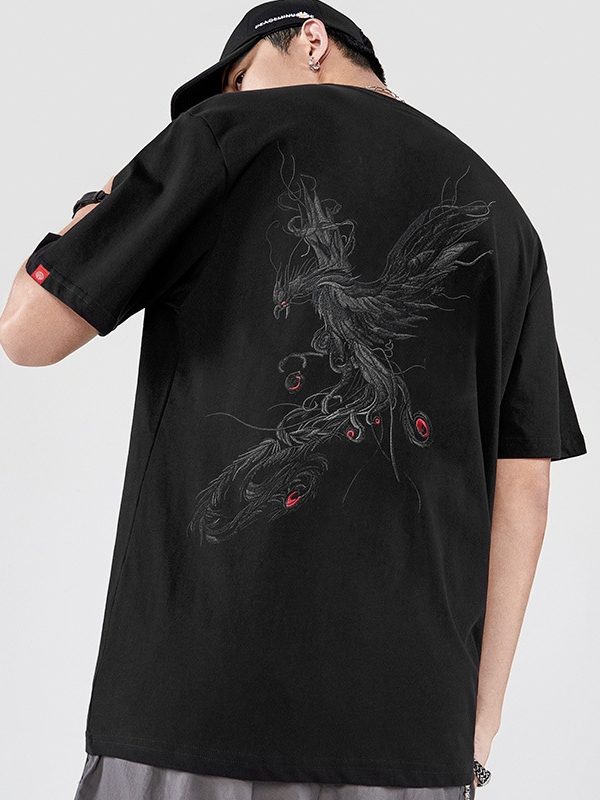 T Shirt Phoenix Mens Cotton Loose Shirt1.jpg