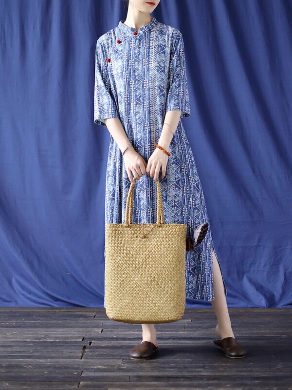 Vintage Loose Dresses Linen Qipao Dress3.jpg
