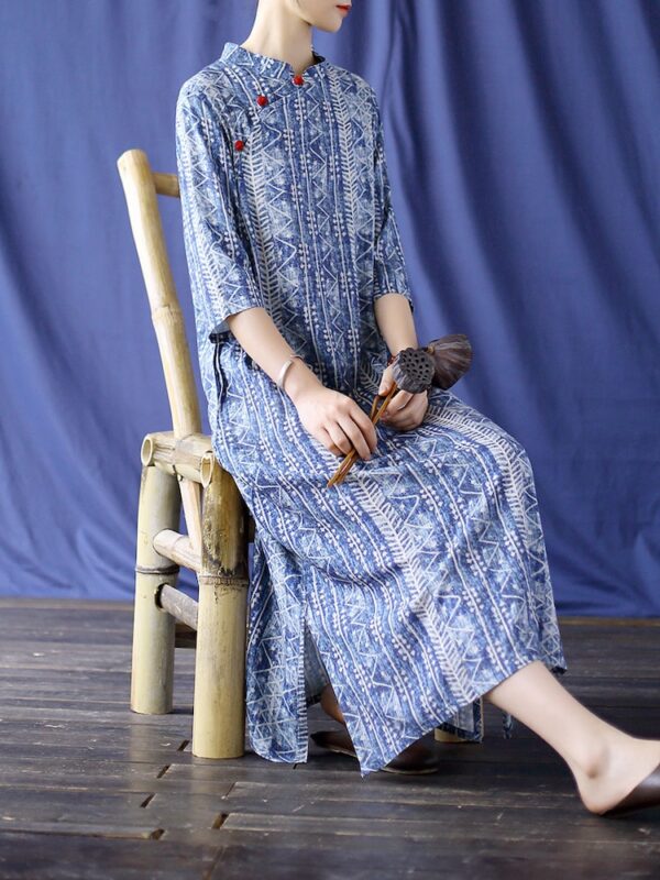 Vintage Loose Dresses Linen Qipao Dress4.jpg