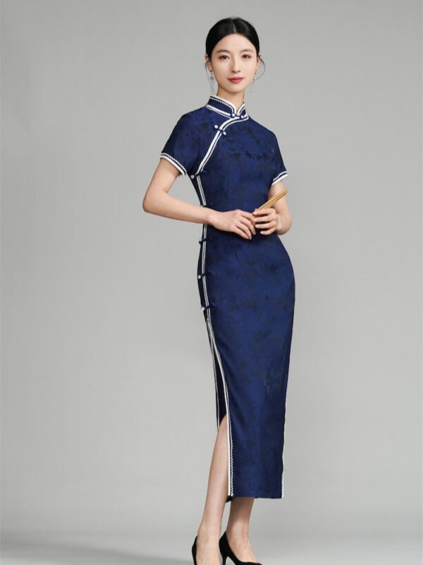 Vintage Shanghai Style Blue Qipao Dress7.jpg