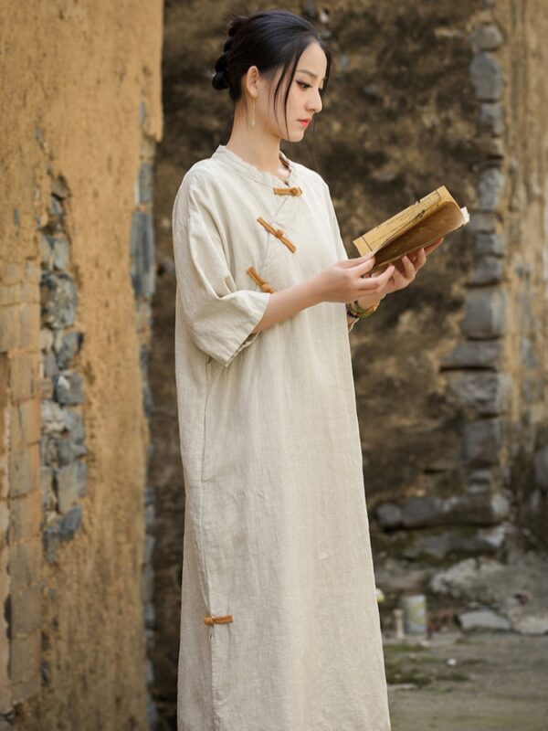 Washed Linen Long Dress Vintage Maxi Dress7.jpg