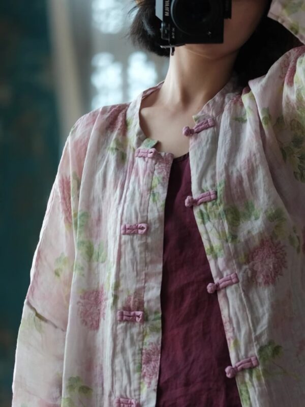 Women Loose Tang Suit Vintage Long Linen Shirt2.jpg