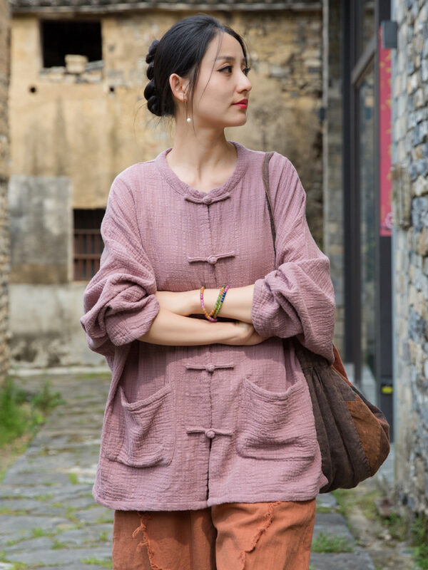 Zen Style Cotton Jacket Vintage Loose Fit Coat1.jpg