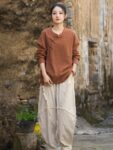 Zen Style Long Sleeve Blouse Cotton Shirt2.jpg