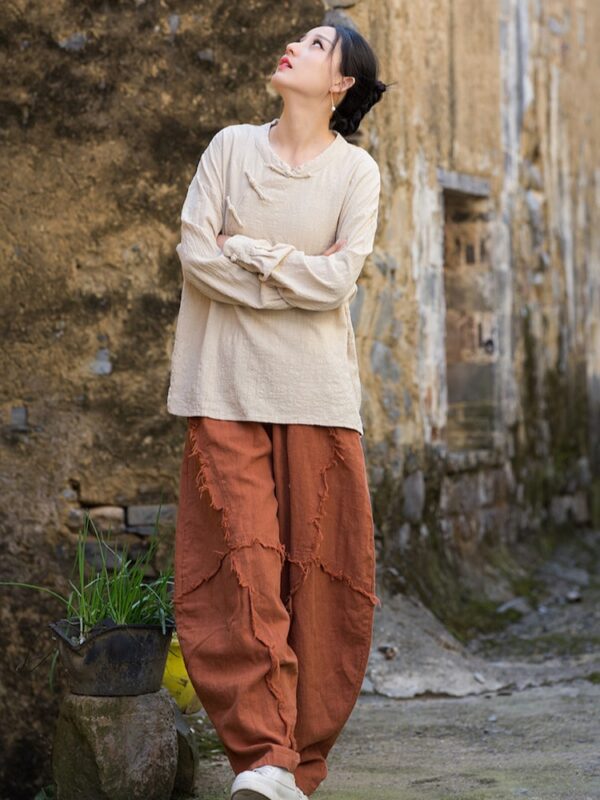 Zen Style Long Sleeve Blouse Cotton Shirt4.jpg