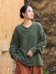 Zen Style Long Sleeve Blouse Cotton Shirt2.jpg