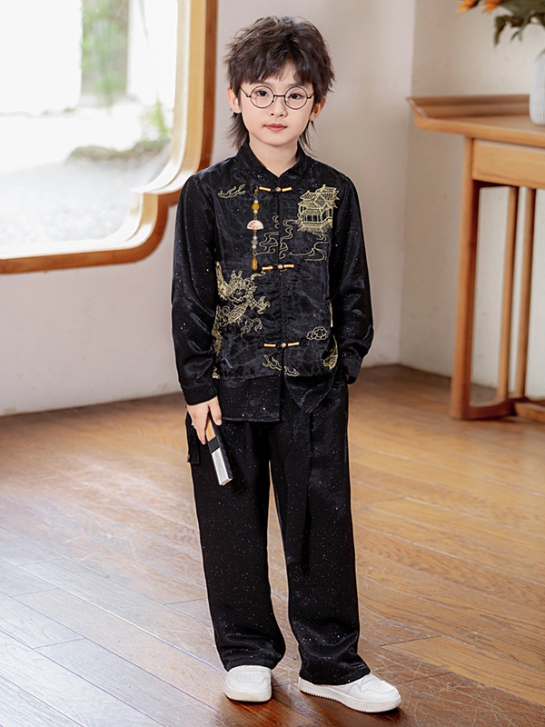 boys embroidered chinese tang suit gold thread front 1.jpg
