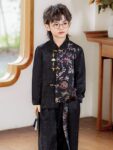 boys printed chinese tang suit black front 1.jpg