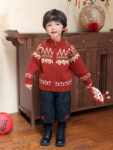 chinese new year kids clothing red knit sweater front.jpg