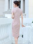 chinese plaid cheongsam dress female 1.jpg