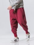 hmnskd114 tang suit red side walking.jpg