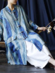 hmnskd122 ramie shirt blue front frog button.jpg