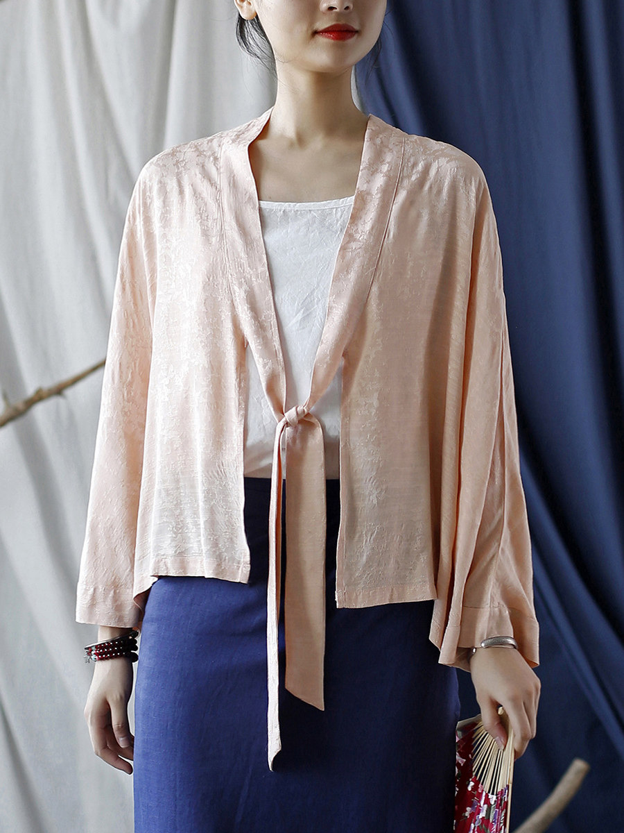 hmnskd130 cardigan pink front tie detail.jpg hmnskd130 cardigan pink front tie detail.jpg