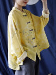 hmnskd132 linen jacket yellow front frog buttons.jpg