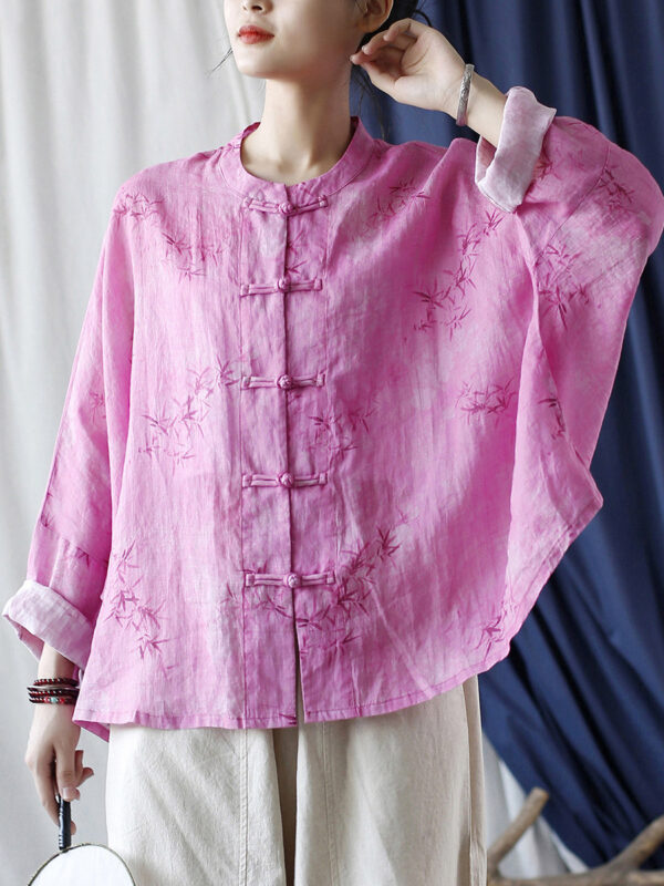 hmnskd138 linen jacket pink wide sleeve fit.jpg