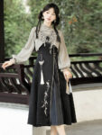 hqhf10011 modern hanfu black taupe front full look.jpg