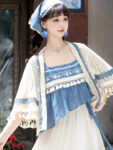 hqhf10014 modern hanfu blue ivory front cover up look.jpg