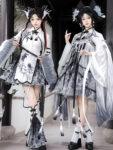 hqhf10062 modern hanfu black white front standing look.jpg