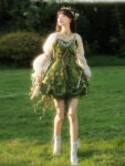 hqhf10064 modern hanfu forest green ivory front full look.jpg