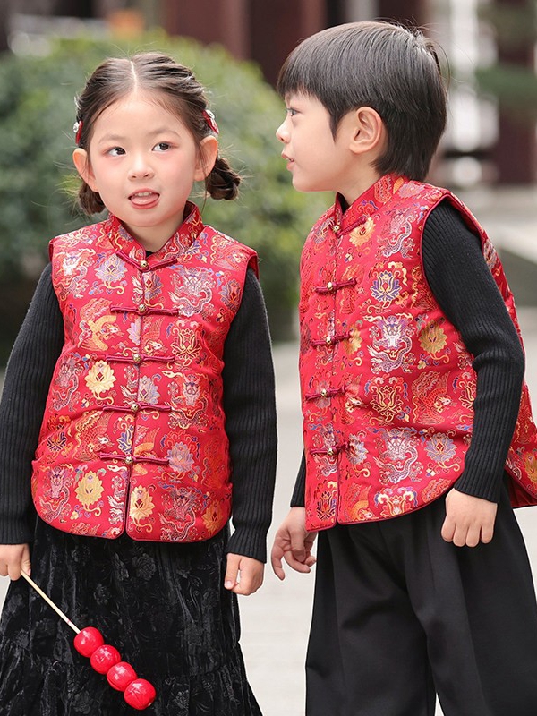 kids chinese quilted vest boys girls front view.jpg