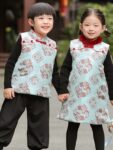 kids chinese vest dress set new year front look 1.jpg