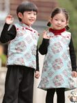 kids chinese vest dress set new year front look 1.jpg
