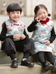 kids chinese vest dress set new year front look 1.jpg