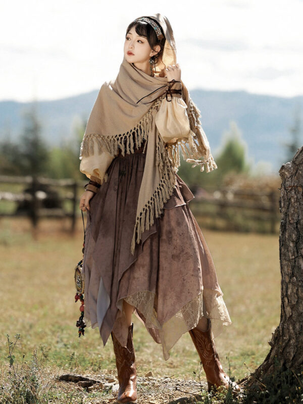 mh1013 modern hanfu sand brown front standing shawl.jpg