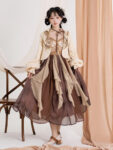 mh1015 modern hanfu cream brown side layered look.jpg