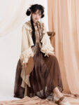 mh1015 modern hanfu cream brown side layered look.jpg