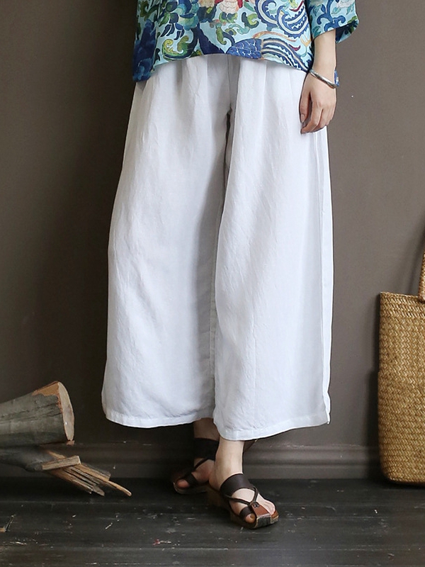 white linen wide leg pants women front view.jpg