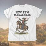 Retro Cowboy Graphic T Shirt Funny Western Pew Pew Tee Vintage Rodeo Aesthetic Shirt.jpg