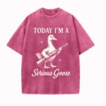 Serious Goose Graphic T Shirt Quirky Animal Art Funny Slogan Tee Premium Washed Cotton Standout Casual Wear for Men Women.jpg