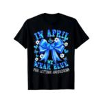 Sweet Coquette Bow Autism Awareness Tee In April We Wear Blue Aesthetic Shirt.png
