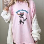 USA Feral Raccoon T Shirt Funny Patriotic Red White Blue Graphic Tee Unisex Cotton Shirt.jpg