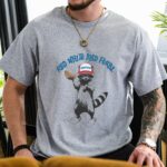 USA Feral Raccoon T Shirt Funny Patriotic Red White Blue Graphic Tee Unisex Cotton Shirt.jpg