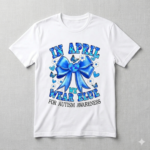 Sweet Coquette Bow Autism Awareness Tee In April We Wear Blue Aesthetic Shirt.png