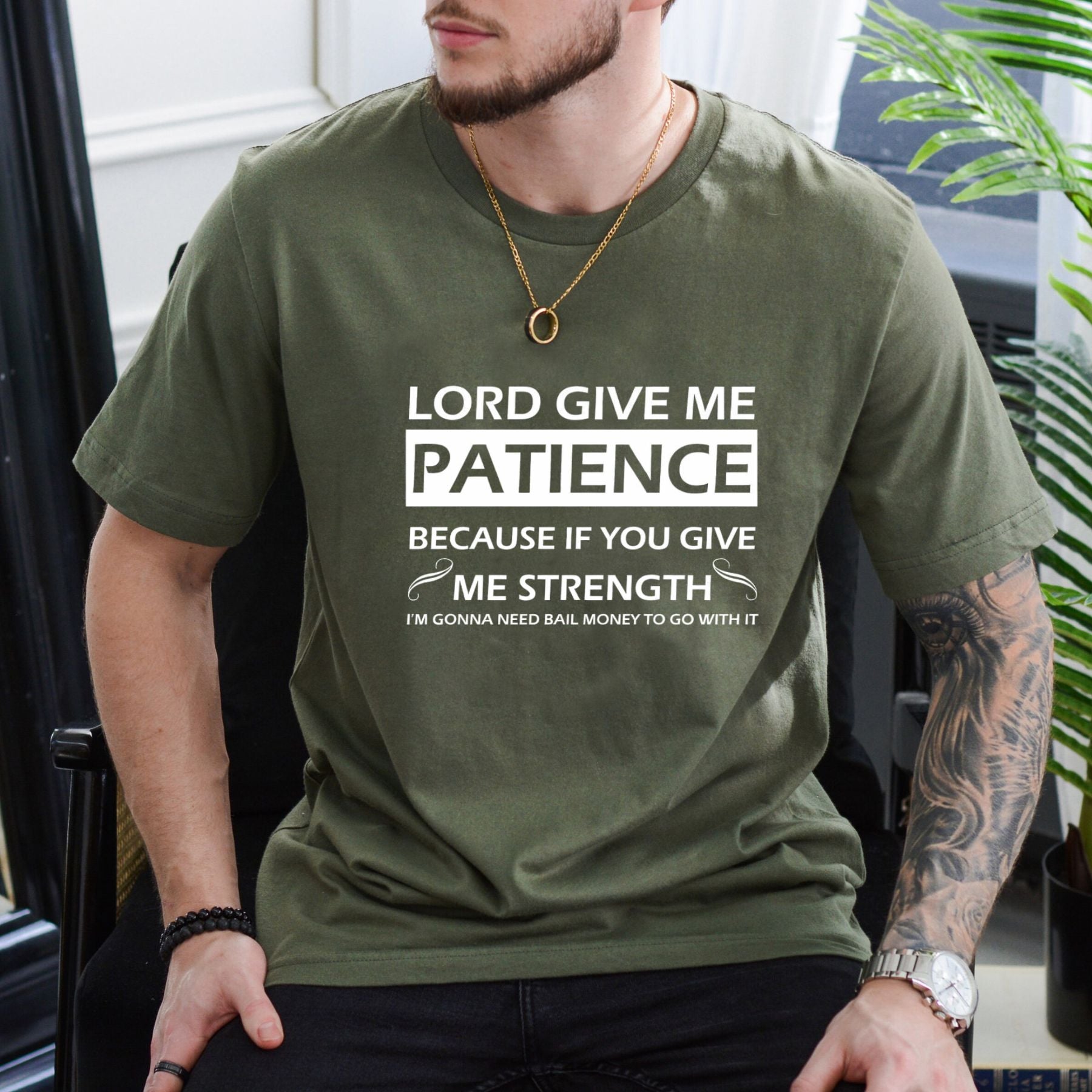 Lord Give Me Patience T Shirt Funny Sarcastic Religious Humor Graphic Tee Unisex Cotton Shirt.jpg