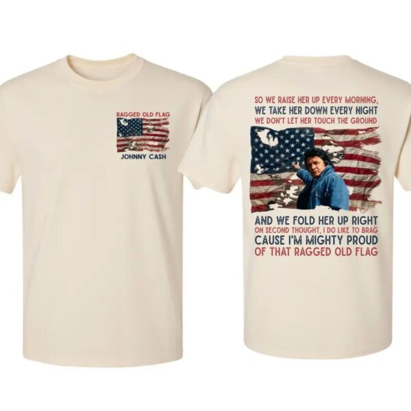 Ragged Old Flag T Shirt Vintage Patriotic Country Music Inspired Graphic Tee Unisex Cotton Shirt.jpg