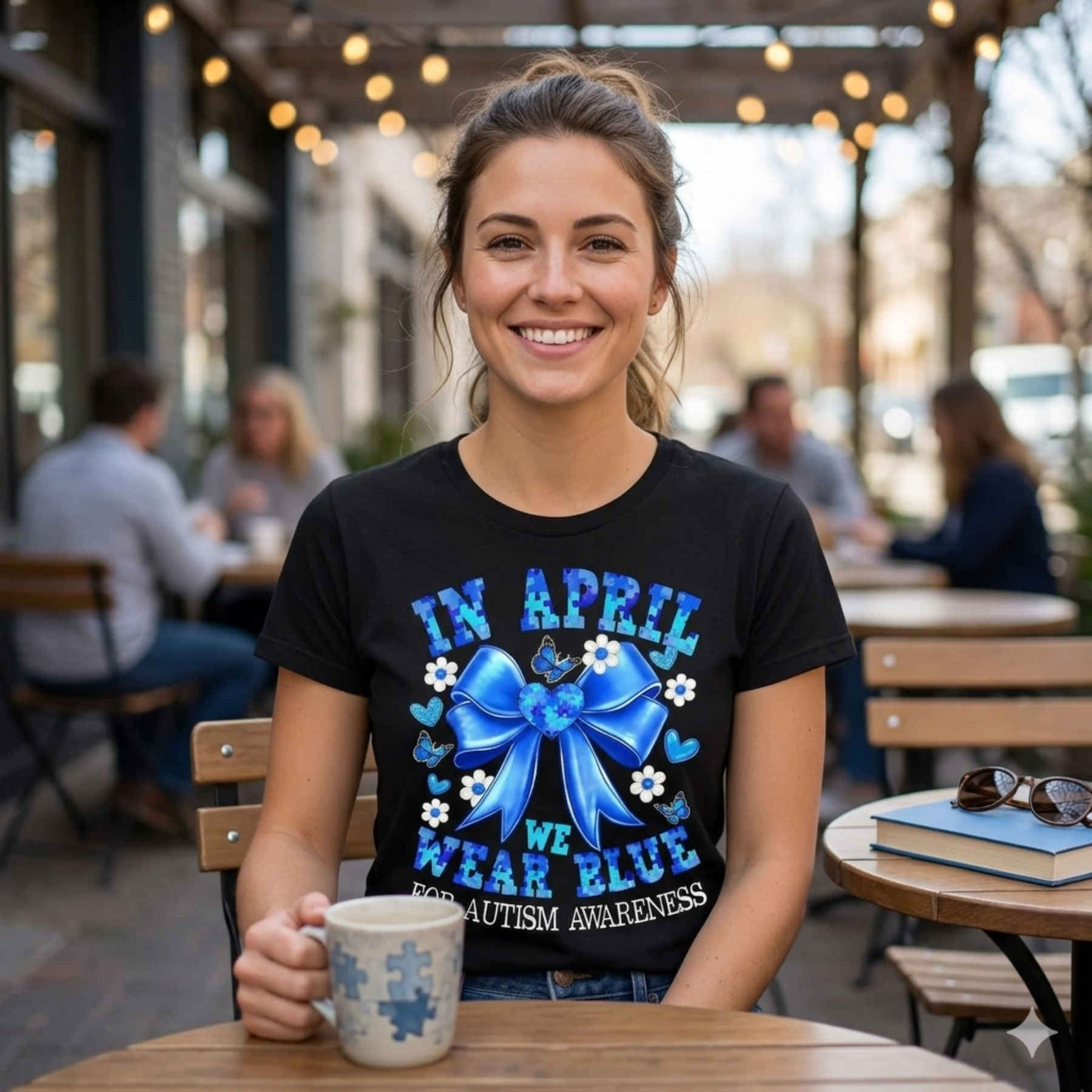 Sweet Coquette Bow Autism Awareness Tee In April We Wear Blue Aesthetic Shirt.png