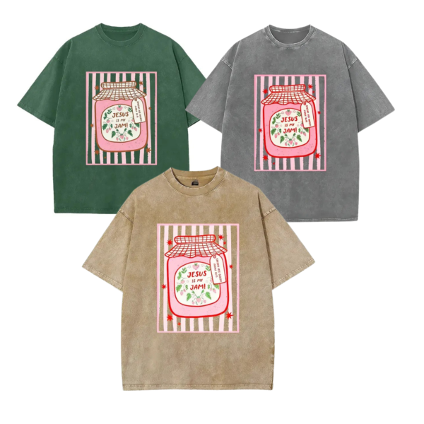 Sweet Strawberry Jesus Is My Jam Christian Tee.png