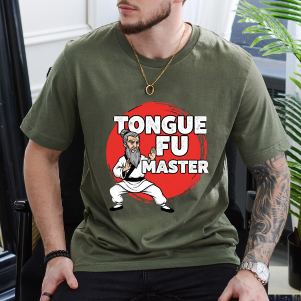 Tongue Fu Master Funny Office T Shirt.png
